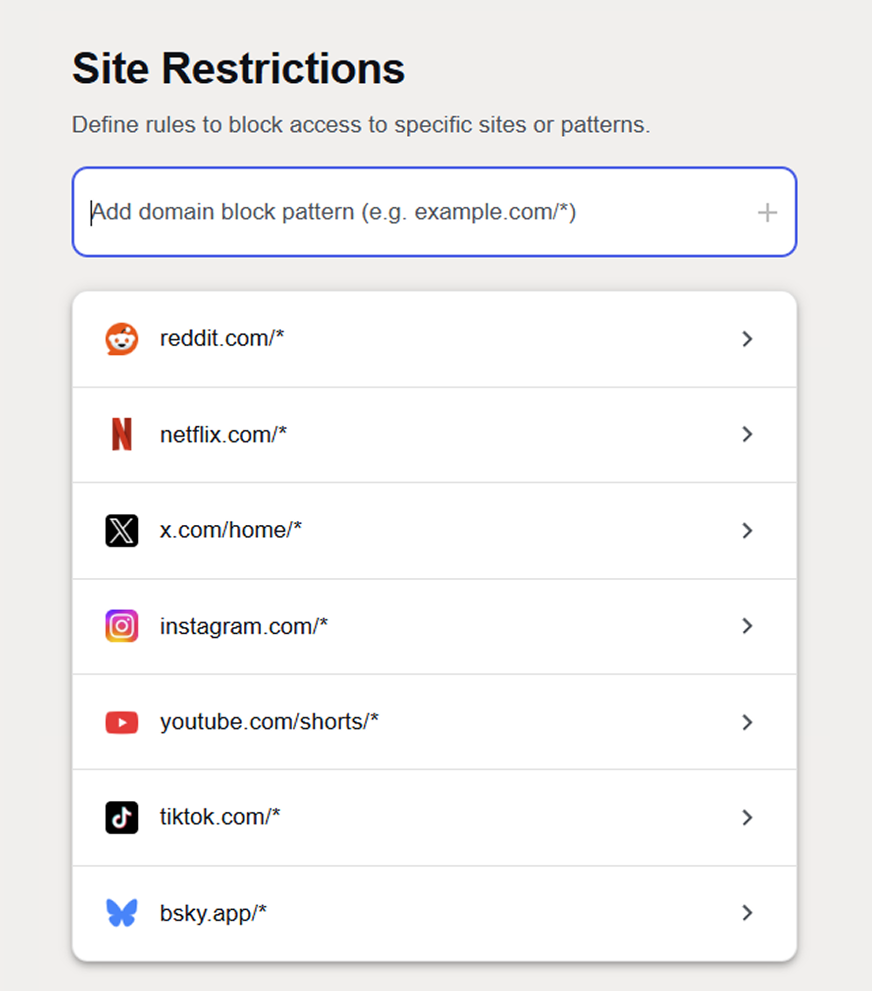 Site Restrictions